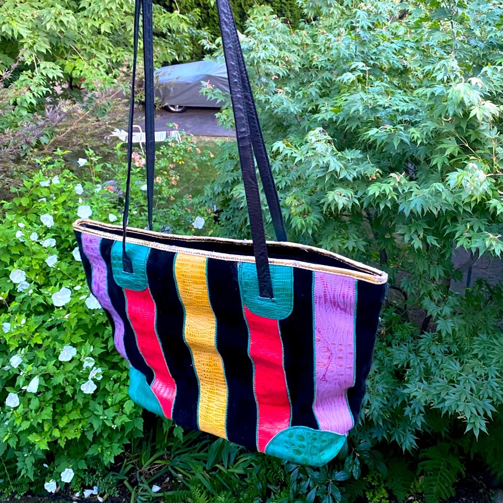 Vintage 80s/90s made in USA leather tote